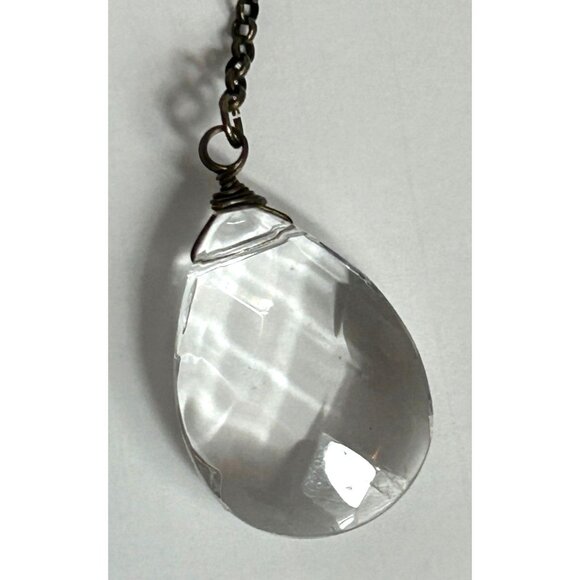 Vintage Brass Locket & Owl Pendant Necklace With Chains & Crystal Accents Costum - Picture 10 of 11